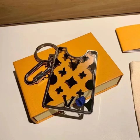 Luxury Silver Plated Men's Monogram Prism ID Holder Keychain