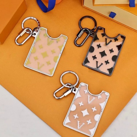 Luxury Silver Plated Men's Monogram Prism ID Holder Keychain