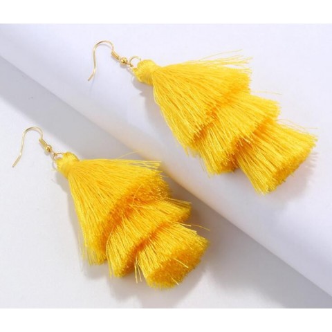 Boho Fashion Women's Gold Plated Tassel Earrings for Party GB372