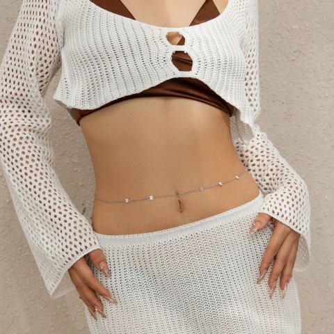 Chic Women's Vintage Metal Waist Chain - Sexy Belly Accessory 241225