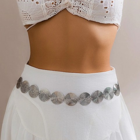 Chic Women's Vintage Metal Waist Chain - Sexy Belly Accessory 241225
