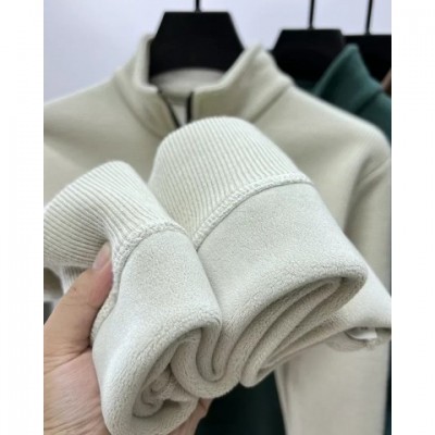 Winter Men's Thick Wool Half-Zip Sweater