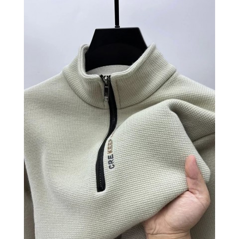 Winter Men's Thick Wool Half-Zip Sweater