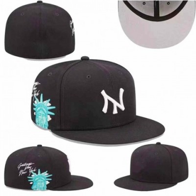 New C-8 Unisex Fitted Baseball Caps with Navy Blue Visor and Custom Letter Embroidery