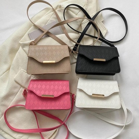Luxury Solid PU Leather Shoulder & Crossbody Bag for Women