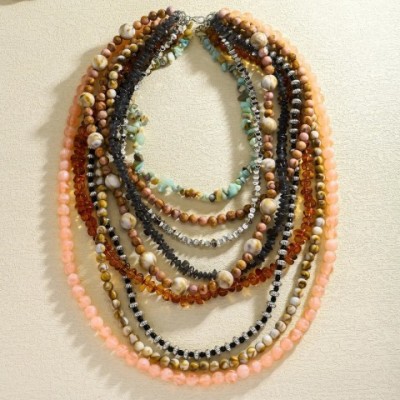 Vintage Handmade Resin Beaded Necklace for Bohemian Women