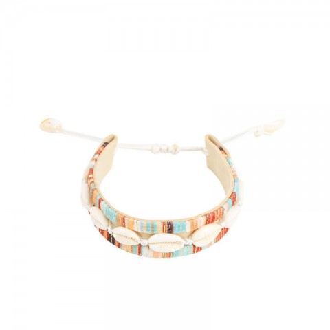 Charming Bohemian Shell Bracelet for Women - Handcrafted with Natural Wood and Shell Accents