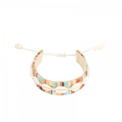 Charming Bohemian Shell Bracelet for Women - Handcrafted with Natural Wood and Shell Accents