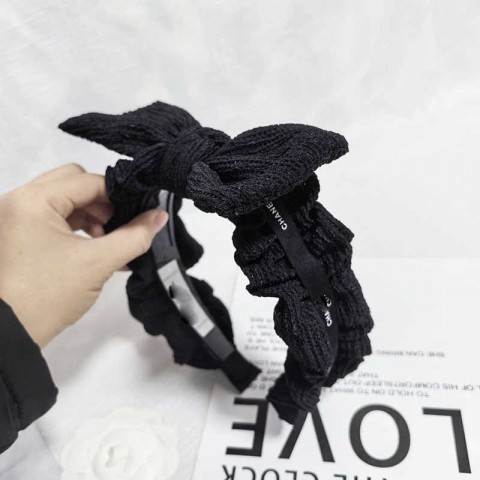 Toothed Pleated Black and White Headband for Women - H25307 Z61U