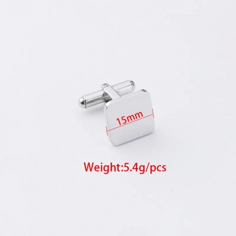 Stainless Steel Square Cufflinks, 10 Pieces per Batch, Mirror Polished, High-Quality, Classic Style Men's Jewelry