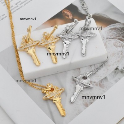 Viviennen Wests High-Quality Full Diamond Key Earrings for Women