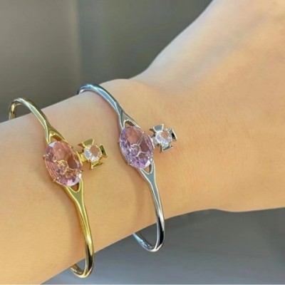 Vivienenne Westwood Amethyst Queen Mother Saturn Bracelet for Women