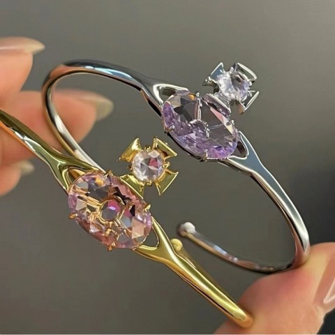 Vivienenne Westwood Amethyst Queen Mother Saturn Bracelet for Women
