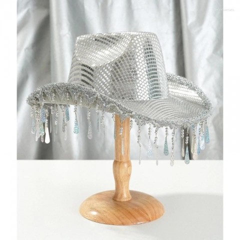 M7DD Silver Reflective Beret Hat - Unisex Multifunction Cowboy Hats for Carnivals