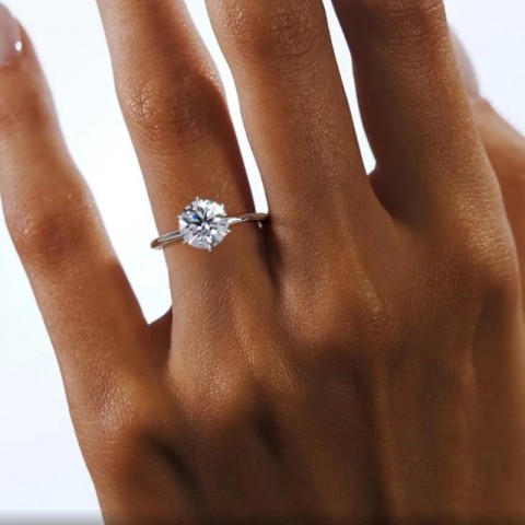 IOGOU Unisex 0.5ct-2ct D Color Diamond Bar Setting Card Ring in Sterling Silver