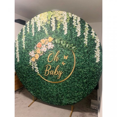 Jungle Adventure Baby Shower Elastic Backdrop - Elephant Safari Photography Background