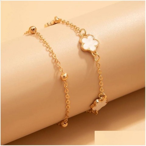 Anklets Fashion Clover Beach Bracelet for Women 2024 Summer Jewelry Anklet