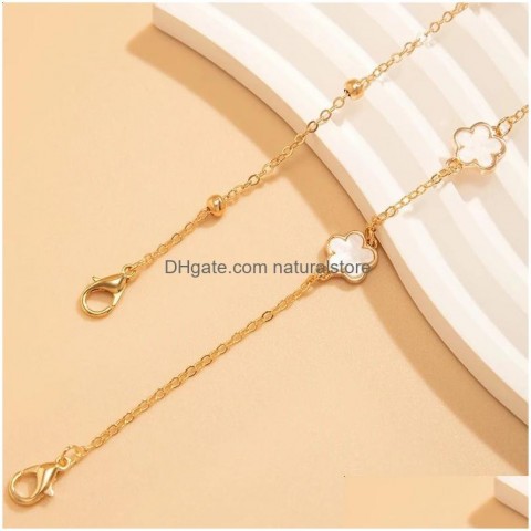 Anklets Fashion Clover Beach Bracelet for Women 2024 Summer Jewelry Anklet