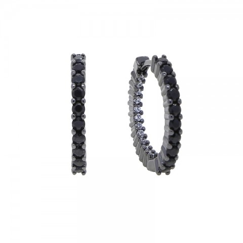 Luxury Stud Earrings for Women - White, Yellow, Rosy, Black Zircon - Small & Large 20MM, 40MM Huggie Hoop