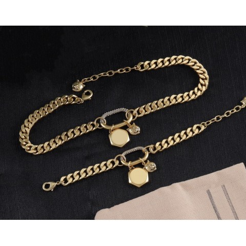 CXN509Ros Luxury Fashion Bracelet for Women - Exquisite Gold and Silver Chain Set