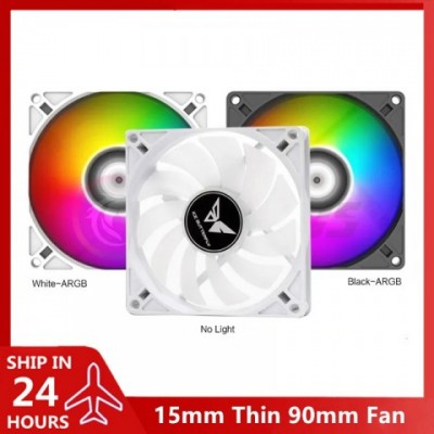 High Performance 90mm 15/25mm Slim Super Quiet CPU Cooler Fan for Mini ITX Cases - Black & White