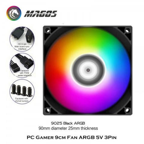 High Performance 90mm 15/25mm Slim Super Quiet CPU Cooler Fan for Mini ITX Cases - Black & White