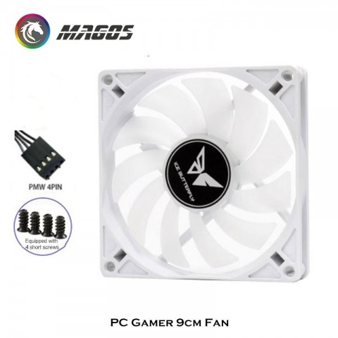 High Performance 90mm 15/25mm Slim Super Quiet CPU Cooler Fan for Mini ITX Cases - Black & White