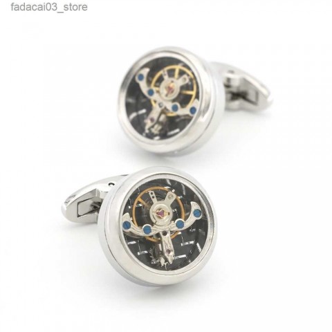 High-Quality Men's Mechanical Design Metal Cufflinks - Gunmetal Color Z250326