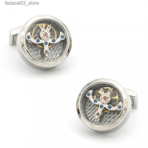 High-Quality Men's Mechanical Design Metal Cufflinks - Gunmetal Color Z250326