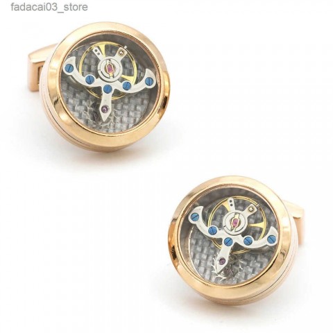 High-Quality Men's Mechanical Design Metal Cufflinks - Gunmetal Color Z250326