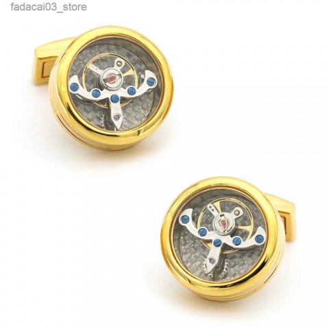 High-Quality Men's Mechanical Design Metal Cufflinks - Gunmetal Color Z250326
