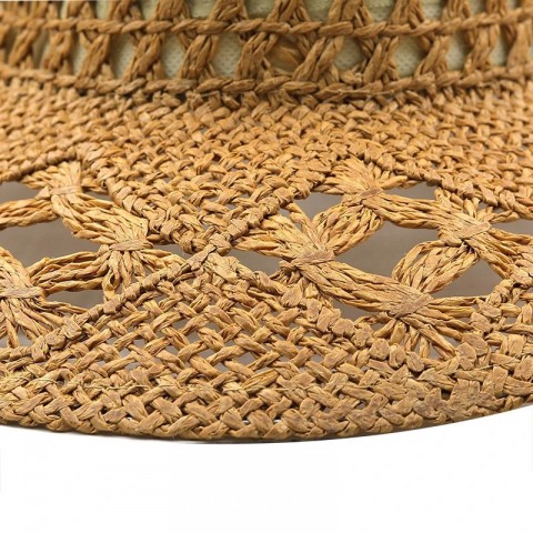 Comfortable Hollowed Out Wide Brim Cowboy Hat for Men - Natural Grass, Multifunctional, Spring Summer
