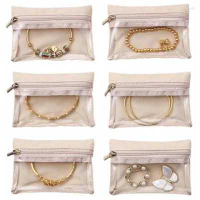 Luxury Jewelry Pouches 6PC Set for Elegant Necklace & Watch Storage