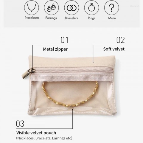 Luxury Jewelry Pouches 6PC Set for Elegant Necklace & Watch Storage