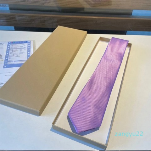Elegant Lavender Men's Designer Neck Tie with Embroidery