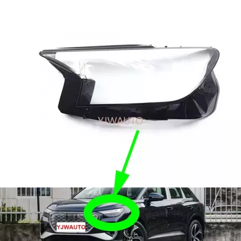 YJWAUTO Headlight Cover for 2022-2023 Audi Q4 - Headlamp Lens Replacement