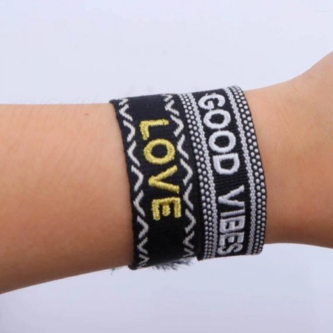 Boho Charm 20Pcs Adjustable Gold Letter Woven Tassel Bracelets for Women