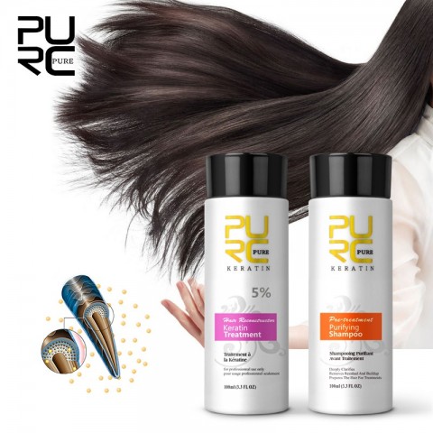 PURC Keratin Shampoo Set for Smooth, Frizz-Free Hair