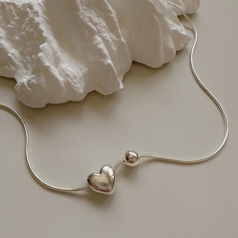 SHANICE Sterling Silver Heart Pearl Choker Necklace for Women