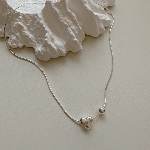 SHANICE Sterling Silver Heart Pearl Choker Necklace for Women