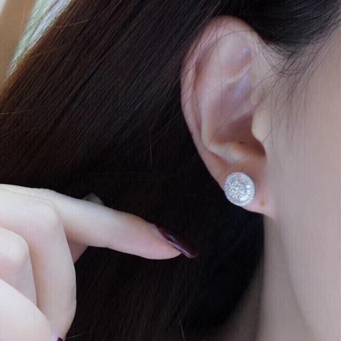 2024 Sparkling Stud Earrings for Women: Sterling Silver White Topaz, Wedding & Gift