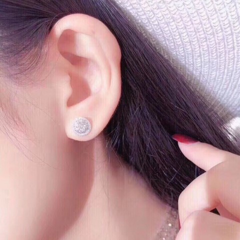 2024 Sparkling Stud Earrings for Women: Sterling Silver White Topaz, Wedding & Gift