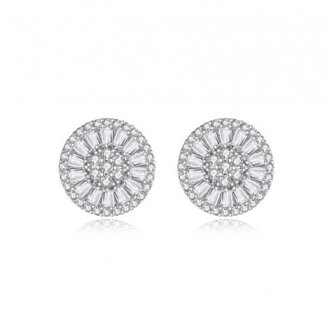 2024 Sparkling Stud Earrings for Women: Sterling Silver White Topaz, Wedding & Gift