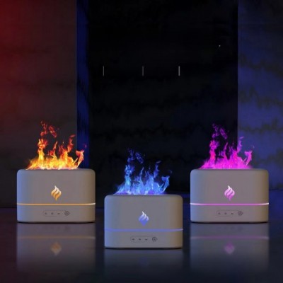 2024 Creative Flame-Simulation Ultrasonic Aroma Diffuser with 7-Color Gradient