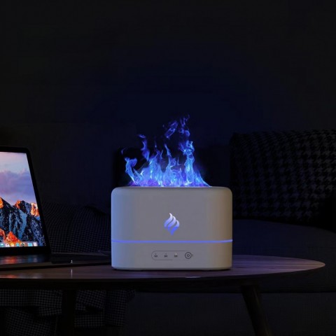 2024 Creative Flame-Simulation Ultrasonic Aroma Diffuser with 7-Color Gradient