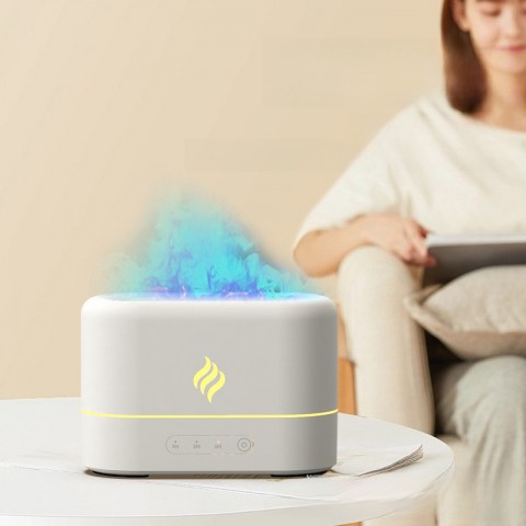 2024 Creative Flame-Simulation Ultrasonic Aroma Diffuser with 7-Color Gradient