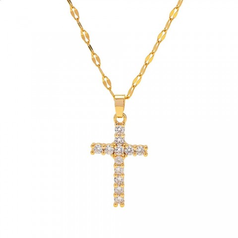Youthway 18K Gold Plated Stainless Steel Cross Pendant Necklace for Women