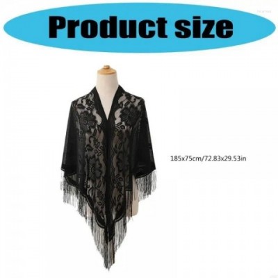 Elegant French Lace Shawl with Tassels for Women