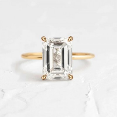 Yeah High Quality Jade Cutting Solitaire Ring 1ct-3ct 925 Sterling Silver Unisex Engagement Ring
