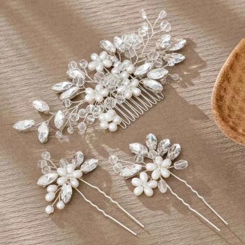 Luxurious Crystal Hair Clips Set for Sweet Brides & Daily Fashion Women